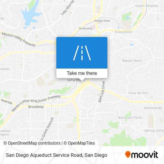 San Diego Aqueduct Service Road map