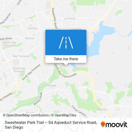 Sweetwater Park Trail -- Sd Aqueduct Service Road map