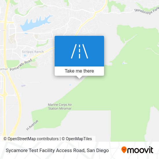 Sycamore Test Facility Access Road map