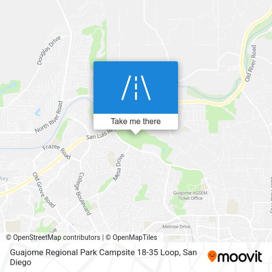 Guajome Regional Park Campsite 18-35 Loop map