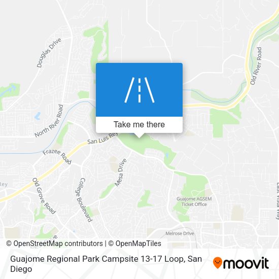 Guajome Regional Park Campsite 13-17 Loop map