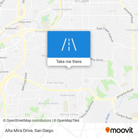 Alta Mira Drive map