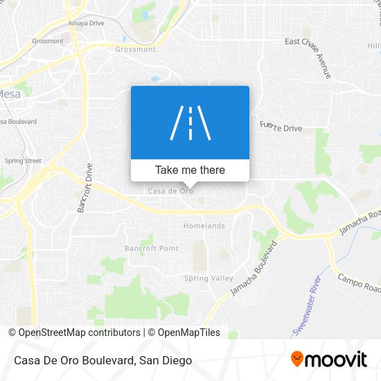 Casa De Oro Boulevard map
