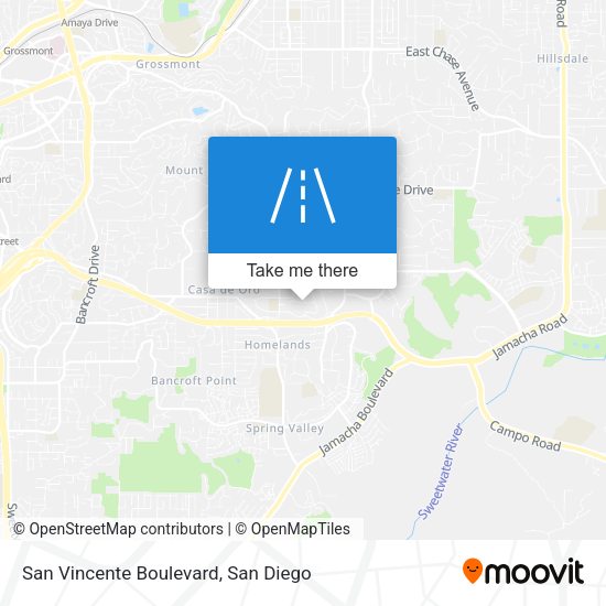 San Vincente Boulevard map