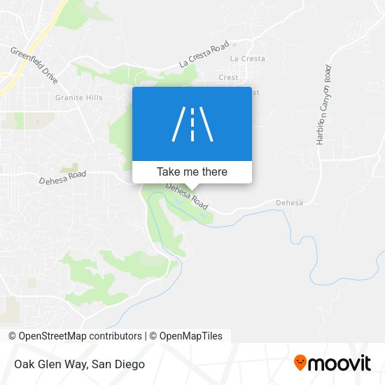 Oak Glen Way map