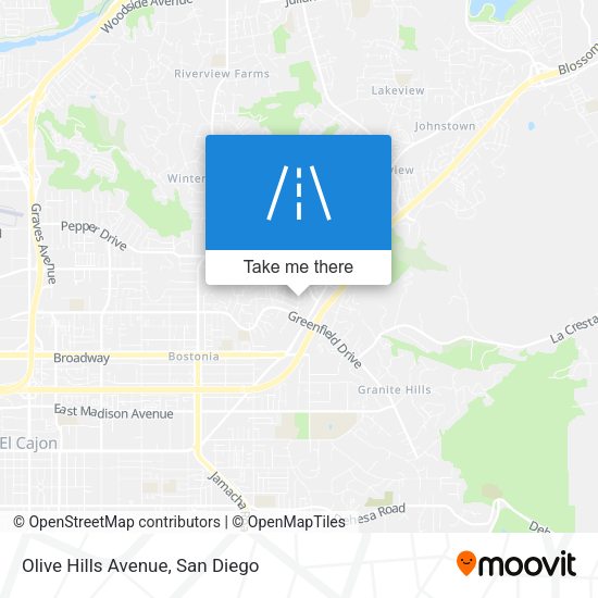 Mapa de Olive Hills Avenue