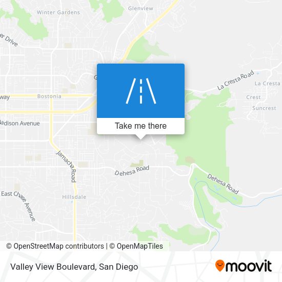 Valley View Boulevard map