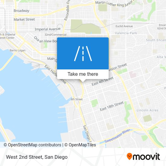 Mapa de West 2nd Street