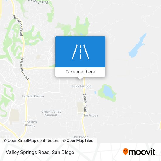Valley Springs Road map