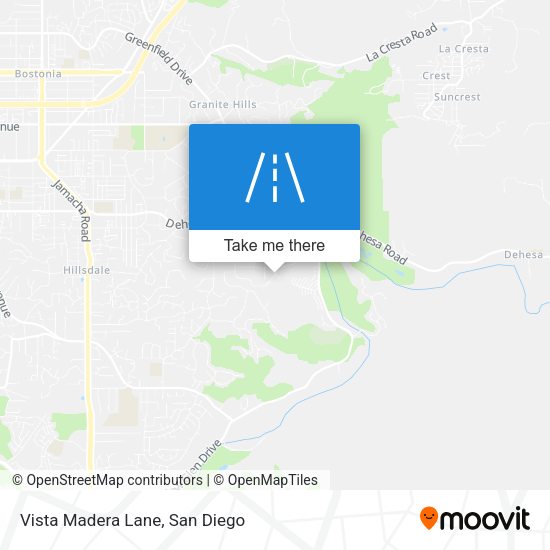 Vista Madera Lane map