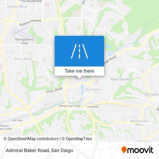 Admiral Baker Road map