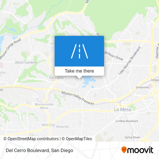 Del Cerro Boulevard map