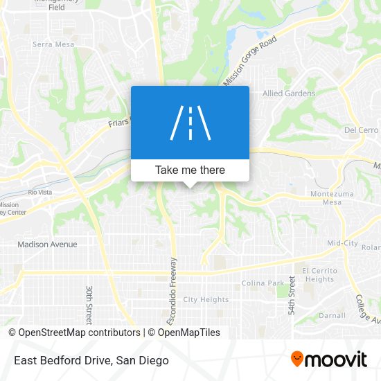 East Bedford Drive map