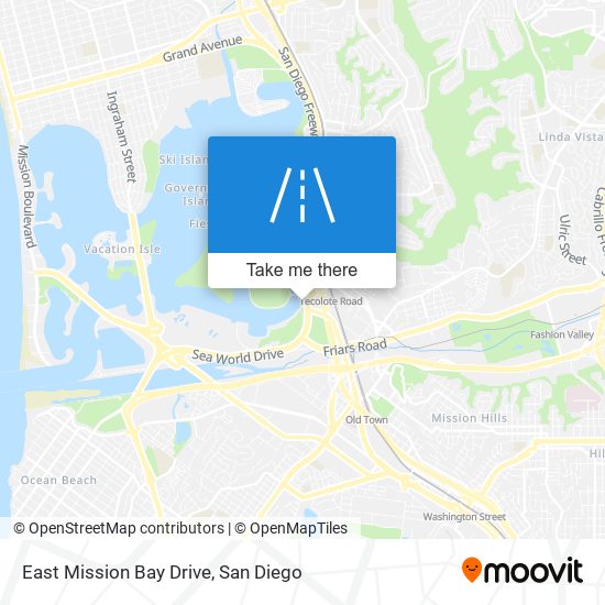 East Mission Bay Drive map