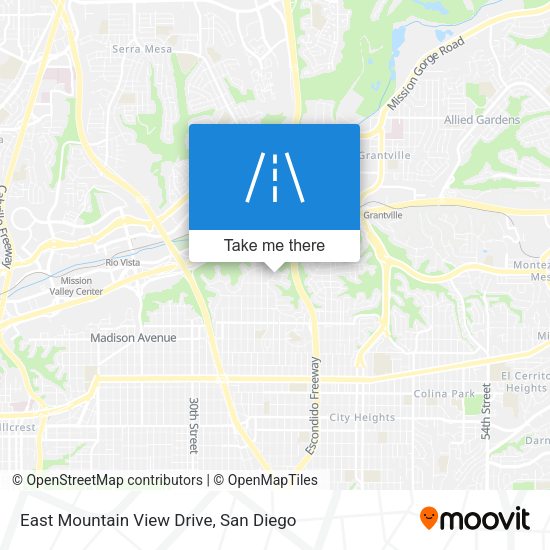 East Mountain View Drive map