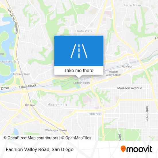 Fashion Valley Road map