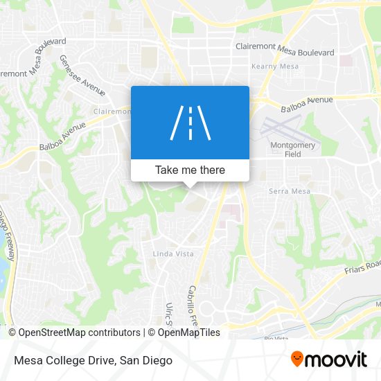 Mesa College Drive map