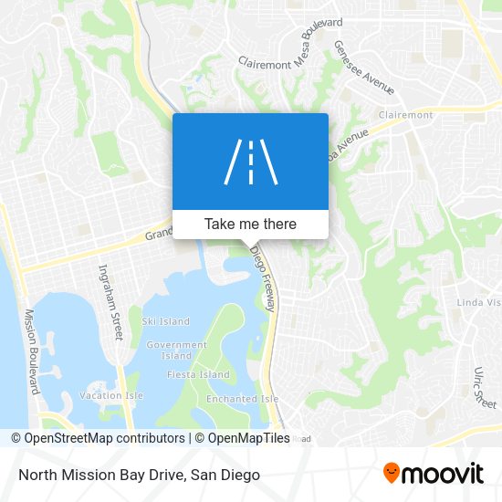 North Mission Bay Drive map