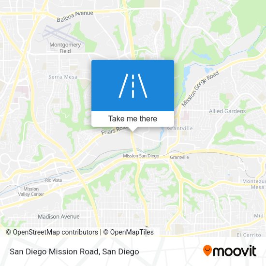 San Diego Mission Road map