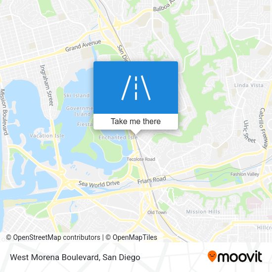 West Morena Boulevard map
