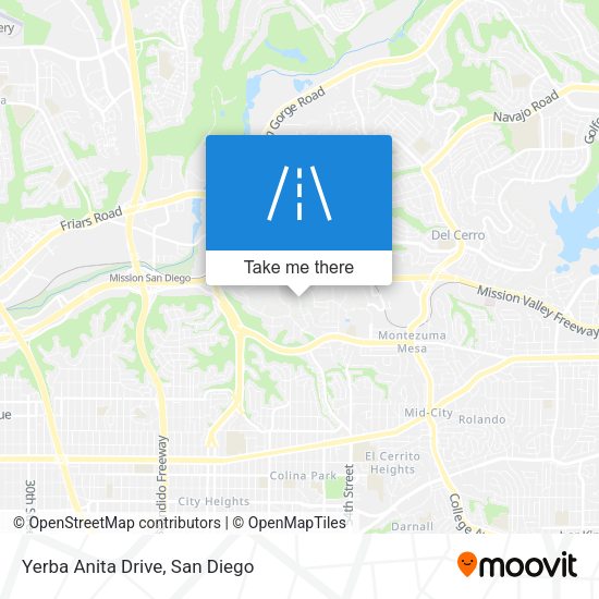 Yerba Anita Drive map