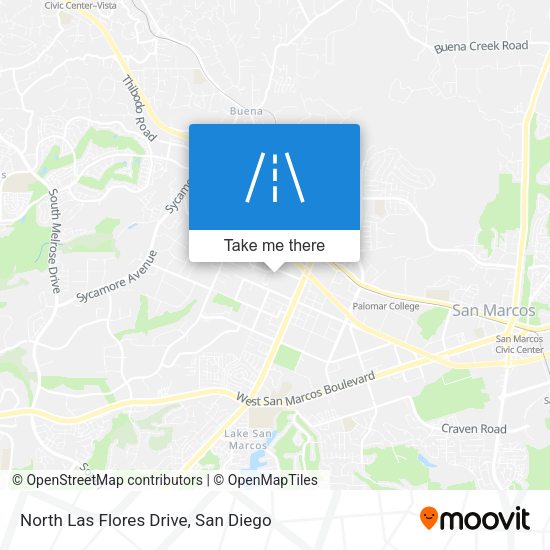 North Las Flores Drive map