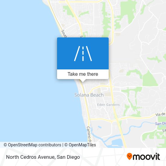 North Cedros Avenue map