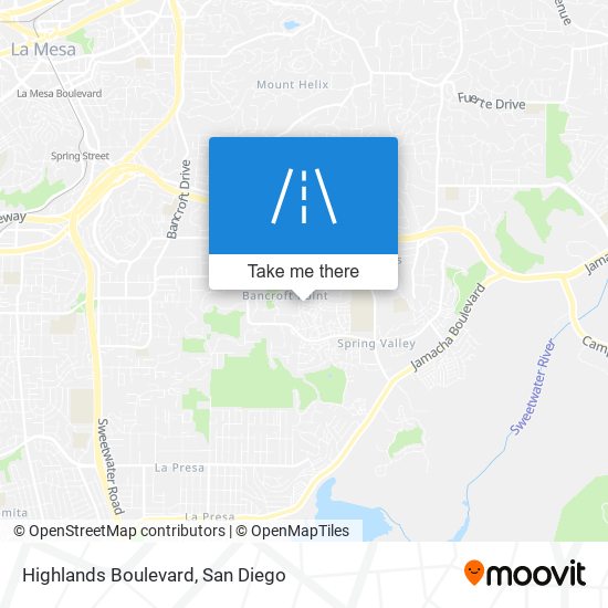 Highlands Boulevard map