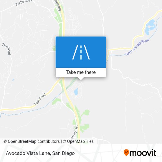Avocado Vista Lane map