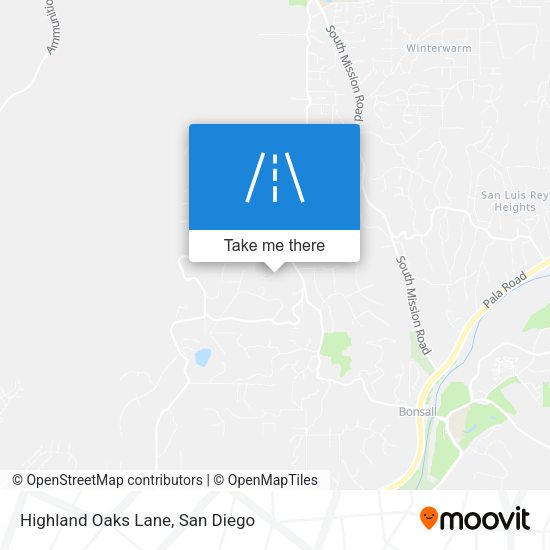 Highland Oaks Lane map