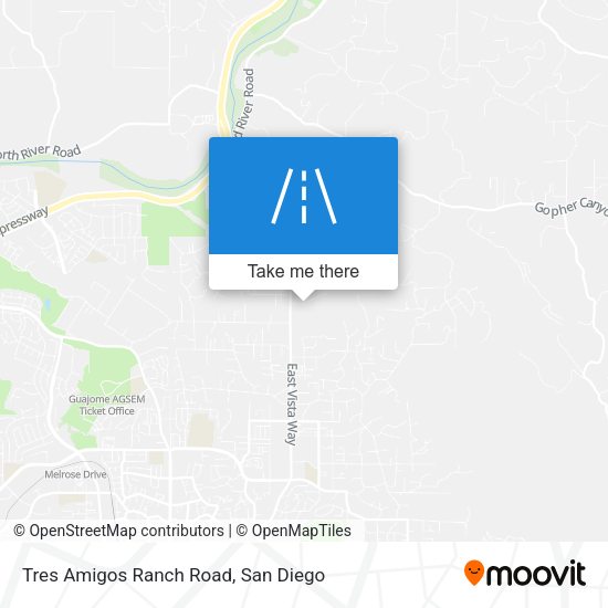 Tres Amigos Ranch Road map