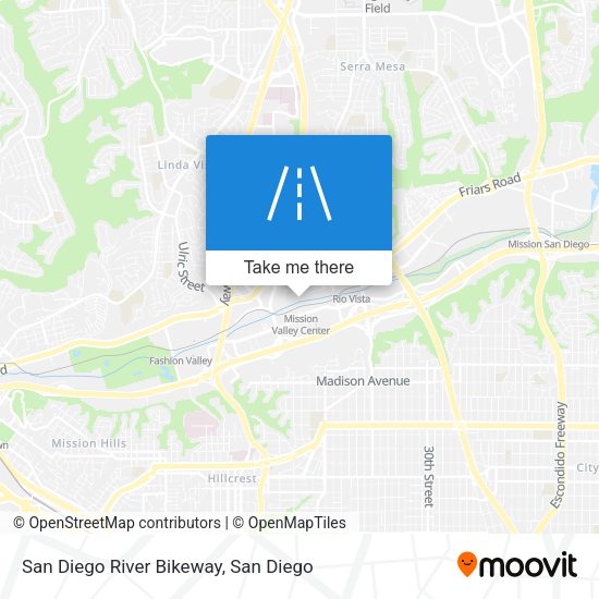 Mapa de San Diego River Bikeway
