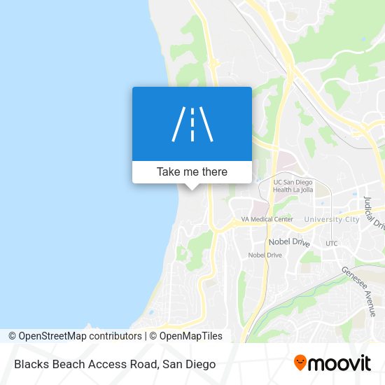 Blacks Beach Access Road map