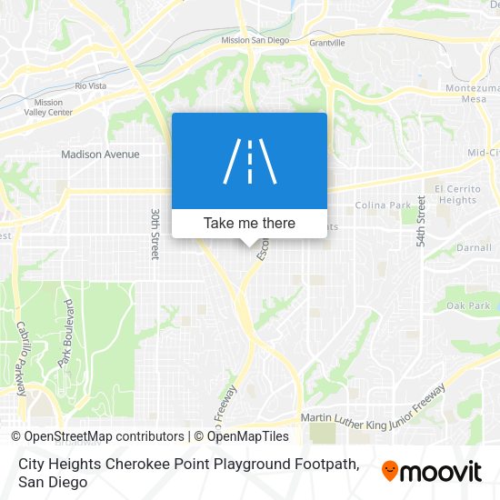 City Heights Cherokee Point Playground Footpath map