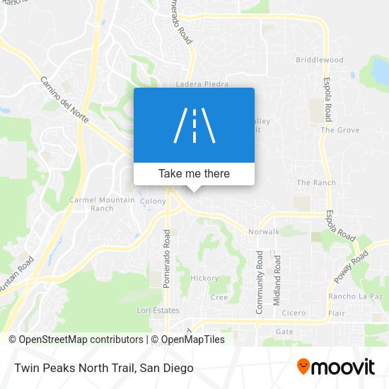 Twin Peaks North Trail map