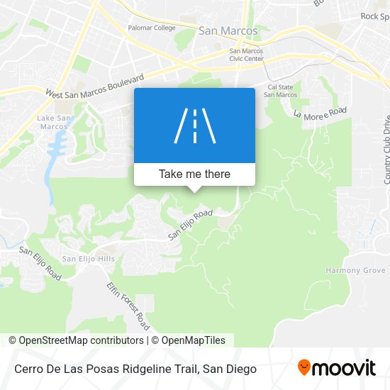 Mapa de Cerro De Las Posas Ridgeline Trail
