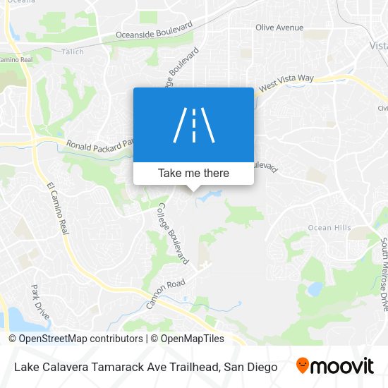 Lake Calavera Tamarack Ave Trailhead map