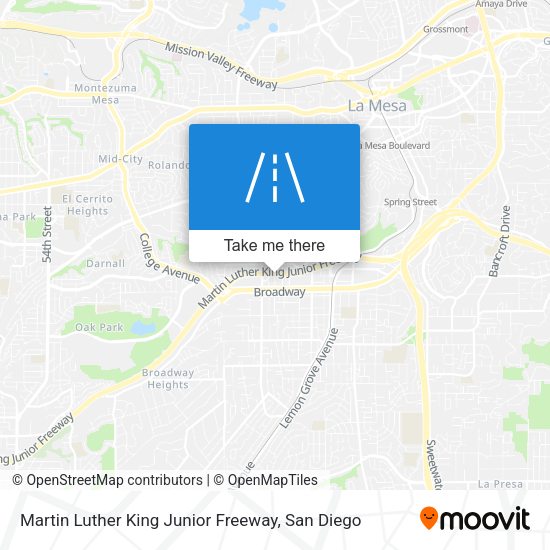 Martin Luther King Junior Freeway map