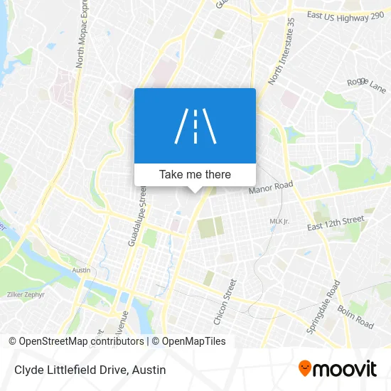 Clyde Littlefield Drive map