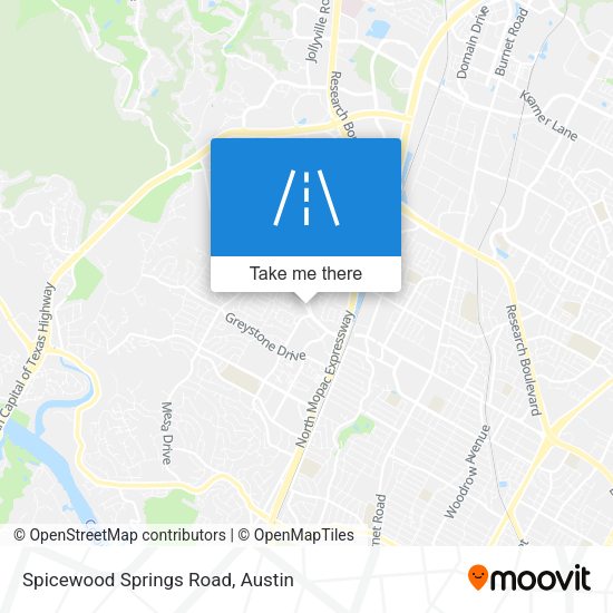 Spicewood Springs Road map