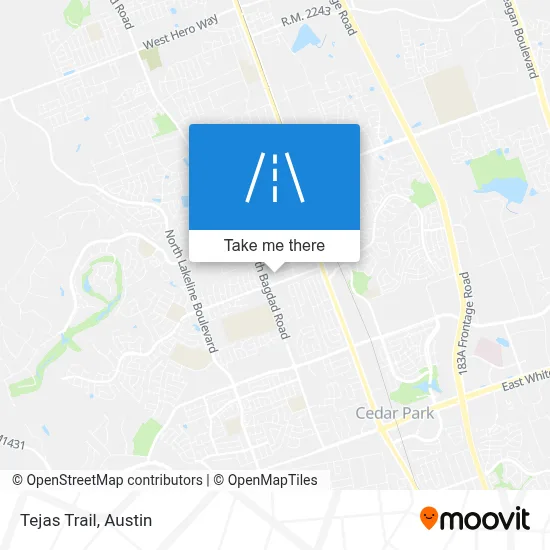 Tejas Trail map