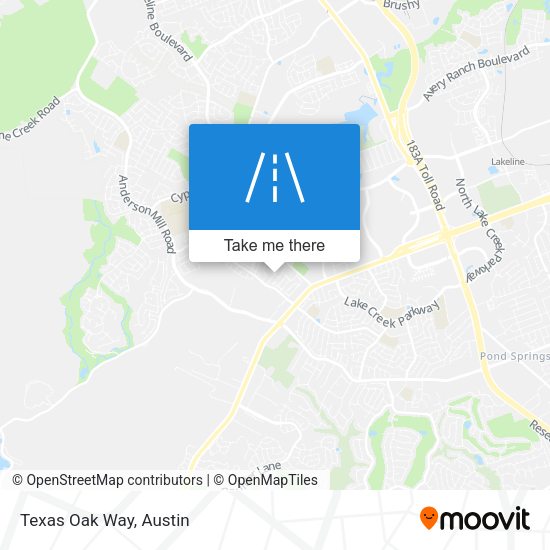 Mapa de Texas Oak Way