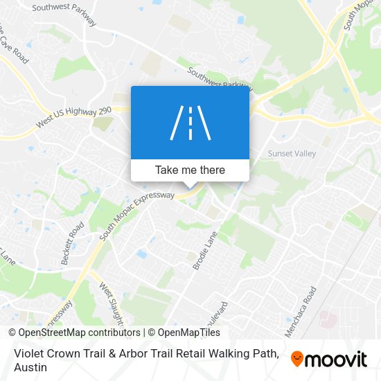 Violet Crown Trail & Arbor Trail Retail Walking Path map