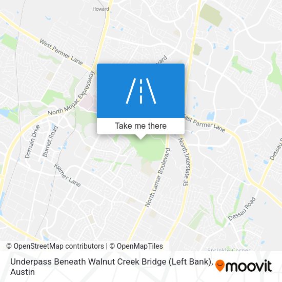 Underpass Beneath Walnut Creek Bridge (Left Bank) map