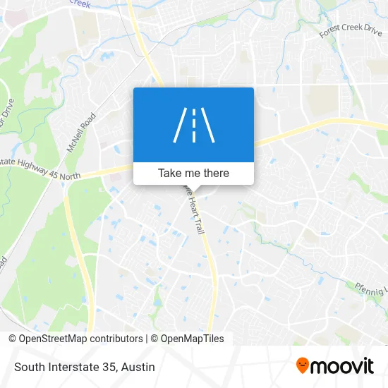 South Interstate 35 map