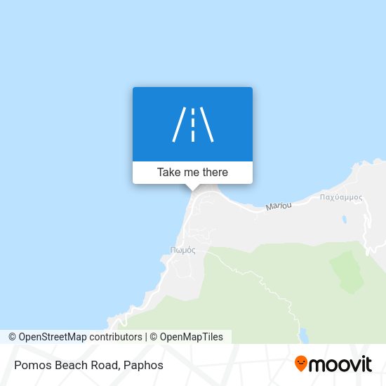 Pomos Beach Road map
