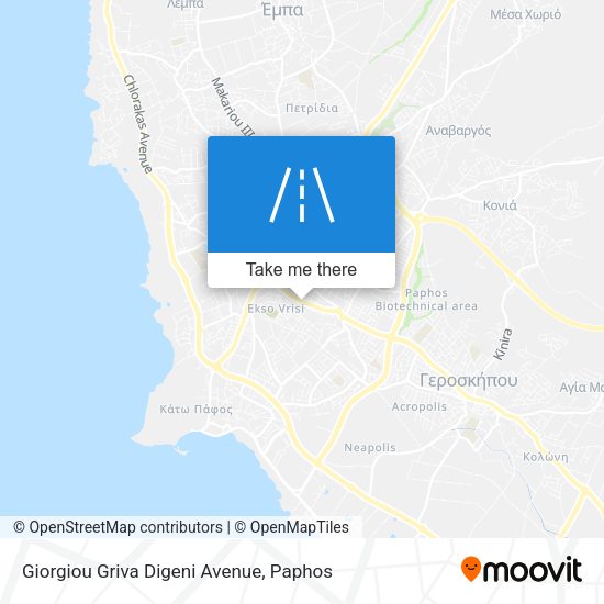 Giorgiou Griva Digeni Avenue map