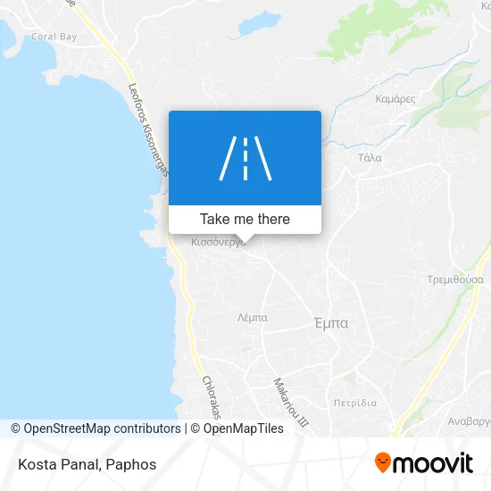 Kosta Panal map