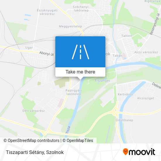 Tiszaparti Sétány map