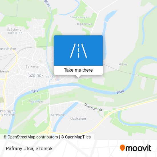 Páfrány Utca map